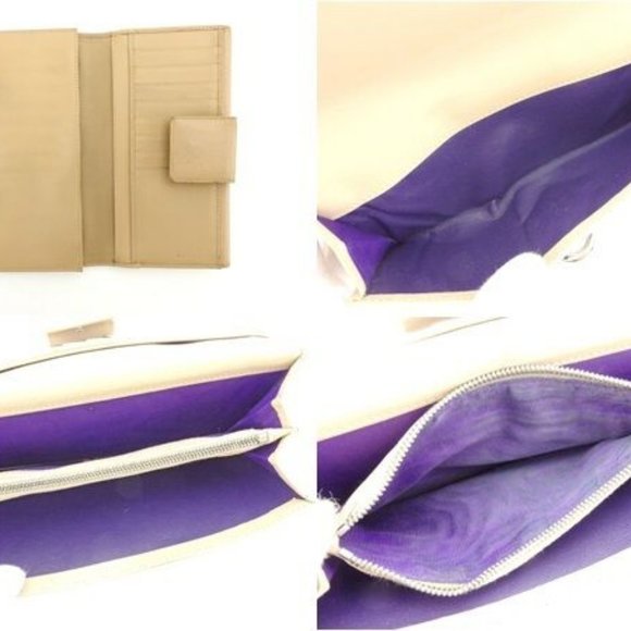 Bvlgari Wallet Purse Long Wallet Beige Silver Woman Authentic Used - Picture 5 of 6